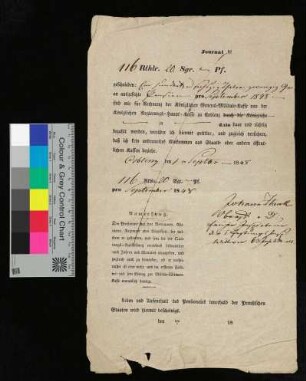Quittung über 116 Reichsthaler 20 Silbergroschen