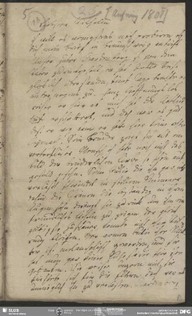 Eigenh. Brief von Charlotte Ernst an August Wilhelm von Schlegel, o.O., Anfang 1801