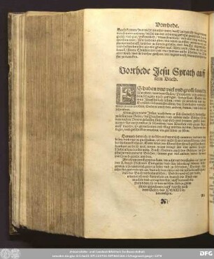Vorrhede Jesu Syrach auff sein Buch.