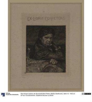 Exlibris der Musikbibliothek Peters (Bildnis Beethoven)