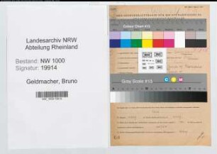 Entnazifizierung Bruno Geldmacher, geb. 22.12.1904 (Steuerassistent)
