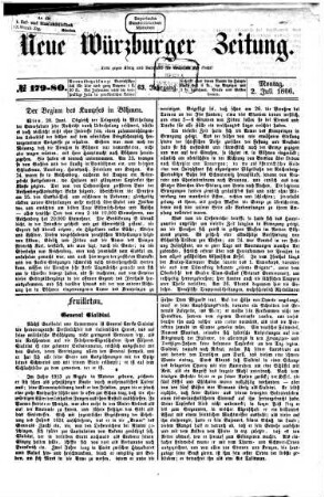 Neue Würzburger Zeitung. Morgenblatt. 1866,7/12 = Jg. 63