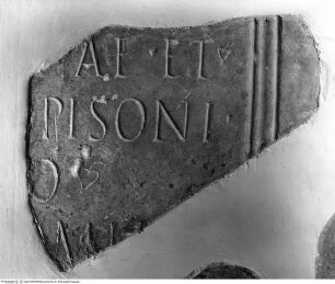 Antike Inschriften, Fragmente und Artefakte, Teil einer Inschrift "... PISONI ..."