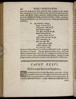 Caput XXXVI. De siti atque faucium spualore.