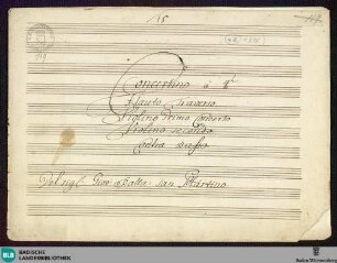 Concertino - Mus. Hs. 789 : fl, vl (2), b; D; GroF 878 BelH deest FarinaS 2004 6
