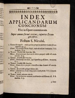 Festum S. Nicolai; ...