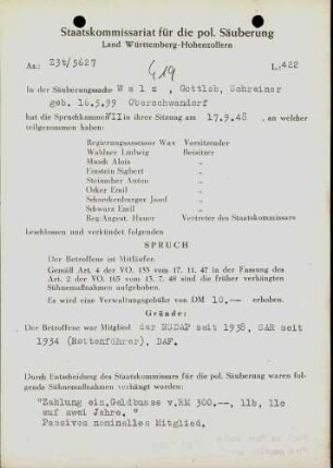 Walz, Gottlob