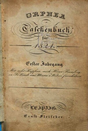 Orphea : Taschenbuch für ..., 1. 1824