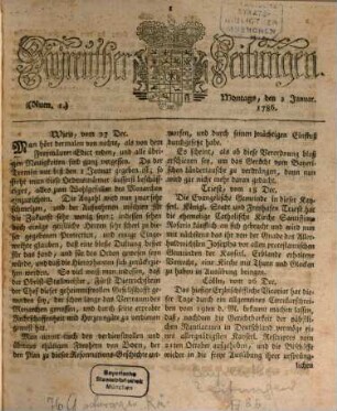 Bayreuther Zeitung. 1786, 1786