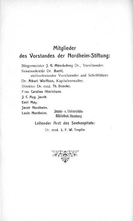 Mitglieder des Vorstandes der Nordheim-Stiftung: