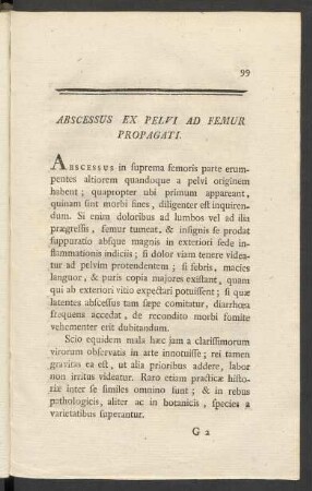 Abscessus Ex Pelvi Ad Femur Propagati