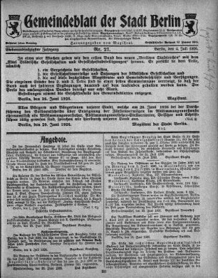 1926,27: Nr. 27, 4. Juli 1926