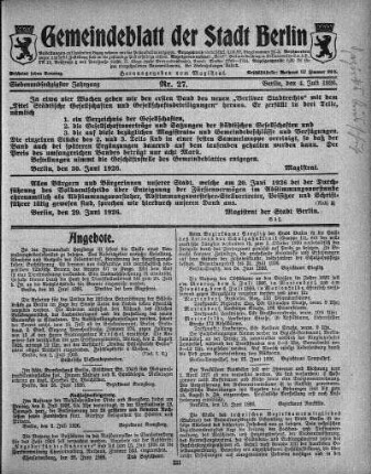 1926,27: Nr. 27, 4. Juli 1926