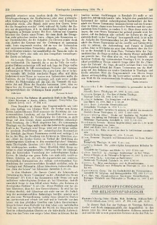 Religionspsychologie und Religionspädagogik