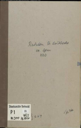 Kirchenbuchduplikat der evangelischen Gemeinde Rahden, Kreis Lübbecke (G1814-1819, GHT 1822-1826) (Gemeinde: Evangelische Gemeinde Rahden)
