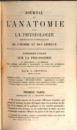 Journal de l'anatomie et de la physiologie normales et pathologiques de l'homme et des animaux, 1. 1864