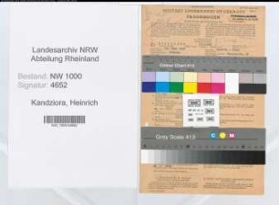 Entnazifizierung Heinrich Kandziora, geb. 29.06.1908 (Steuergehilfe)