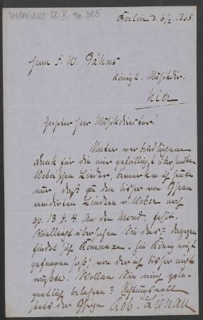 Brief an Friedrich Wilhelm Jähns : 06.02.1868