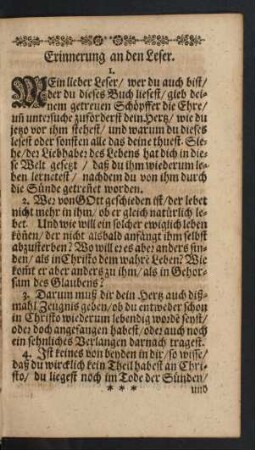 Erinnerung an den Leser.
