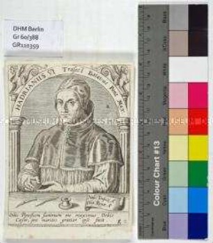 Bildnis von Papst Hadrian VI. mit Feder und Tuschebhälter
