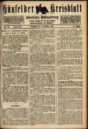 Zweite Ausgabe vom Dienstag, den 03. November 1925.