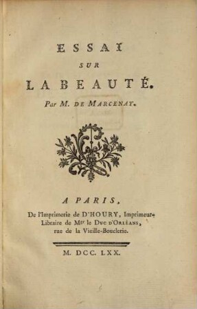 Essai sur la Beauté