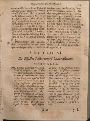 Sectio VI. De Effectu Pactorum & Contractuum.