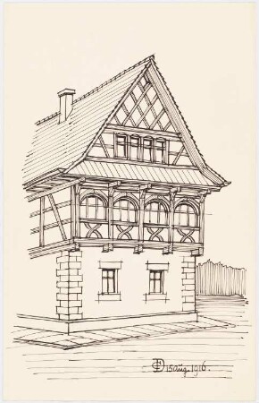 Fachwerkhaus: Perspektivische Ansicht