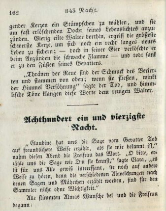 Achthundert ein [drei] und vierzigste Nacht