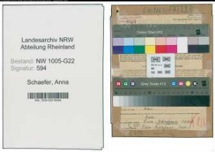 Entnazifizierung Anna Schaefer , geb. 24.09.1906 (Milchhaendlerin)