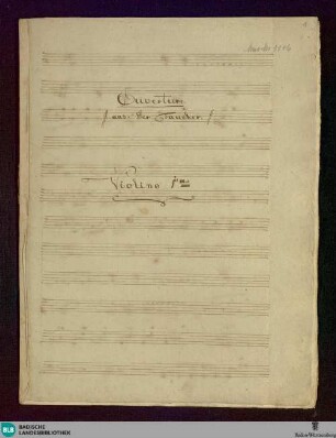 Der Taucher. Excerpts - Don Mus.Ms. 1146 : orch; KWV 1110