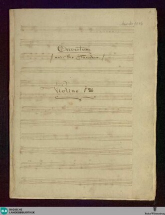 Der Taucher. Excerpts - Don Mus.Ms. 1146 : orch; KWV 1110