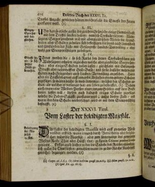 Der XXXVI. Titul. Vom Laster der belidigten Majestät.