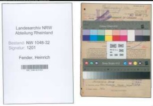 Entnazifizierung Heinrich Fender , geb. 06.12.1907 (Angestellter)