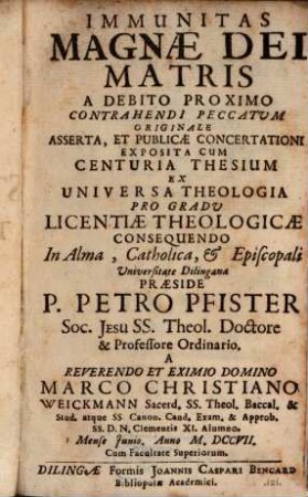 Immunitas Magnae Dei Matris A Debito Proximo Contrahendi Peccatum Originale