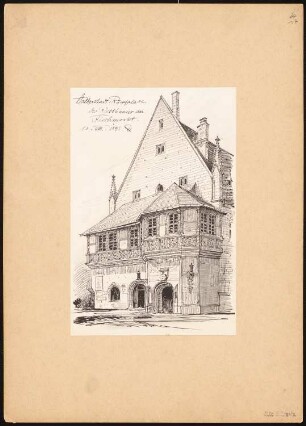 Rathaus, Halberstadt: Perspektivische Außenansicht der Schmalseite