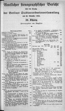 Sitzung 39, 23. Oktober 1924