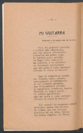 Mi guitarra : Dedicado á mi amigo Luis de la Cruz