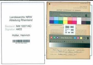 Entnazifizierung Heinrich Holter , geb. 20.10.1906 (Laborant)