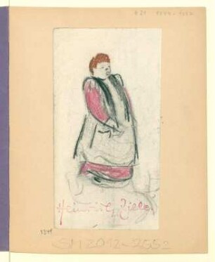 Korpulente Frau mit Schürze