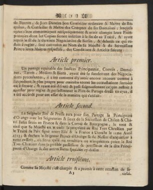 Article premier - Article vingtiéme