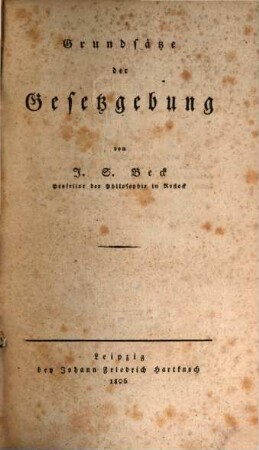 Grundsätze der Gesetzgebung