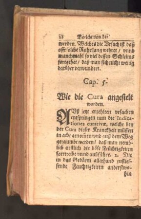Cap. 5. Wie die Cura angestelt worden.