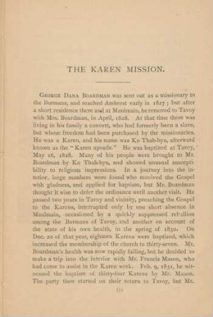 The Karen Mission.
