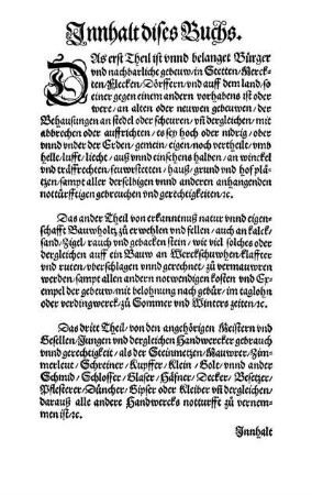 Innhalt dises Buchs.