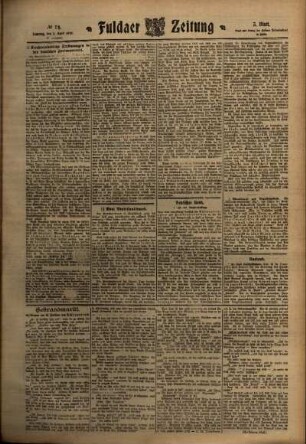 Dritte Ausgabe vom Samstag, den 02. April 1910.