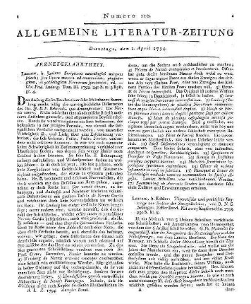 Scriptores neurologici minores selecti sive Opera minora ad anatomiam, physiologiam, et pathologiam Norvorum spectantia / ed. C. F. Ludwig. T. 3. Leipzig: Junius 1793