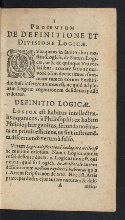 Prooemium De Definitione Et Divisione Logicae.