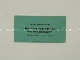 Handzettel des RFB mit einem Ausspruch Hindenburgs aus dem 1. Weltkrieg