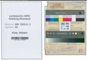 Entnazifizierung Wilhelm Klute , geb. 17.12.1896 (Krankenkassengeschaeftsfuehrer)